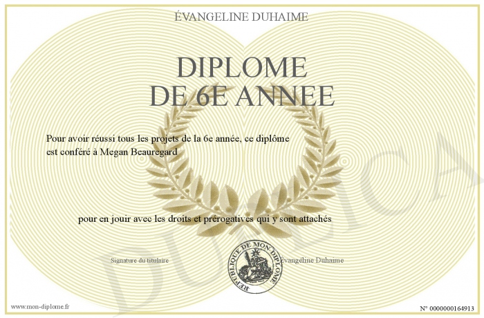 diplome 6e annee